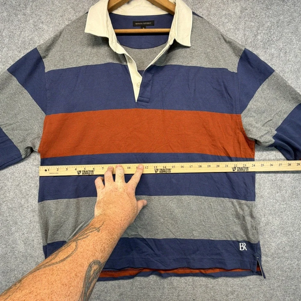 Vintage Banana Republic Rugby Shirt Mens XL Colorblock Striped